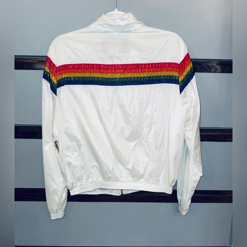 AVIATOR NATION π 5 Stripe Windbreaker Jacket Small & Wind Pant XS Vintage White - Picture 10 of 14